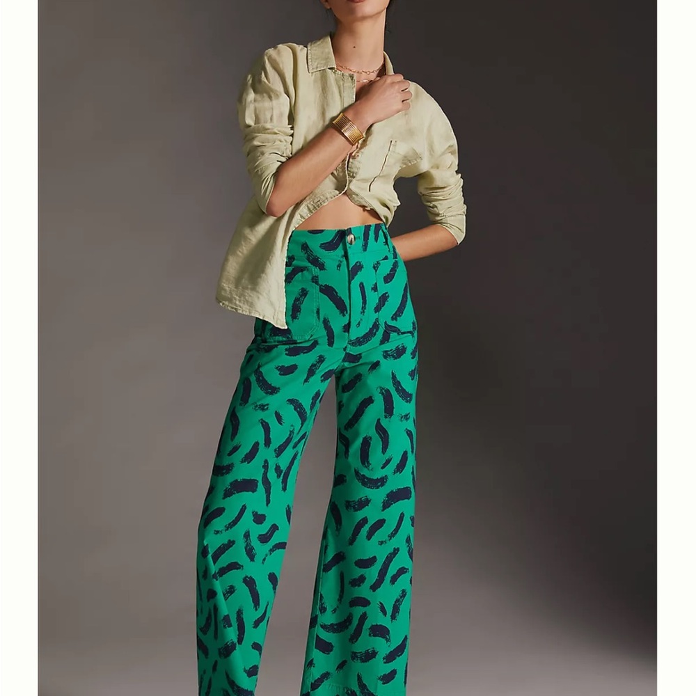 The Colette Cropped Wide-Leg Trousers by Maeve: Magic Fabric Edition